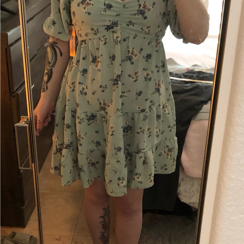 Floral Green Dress